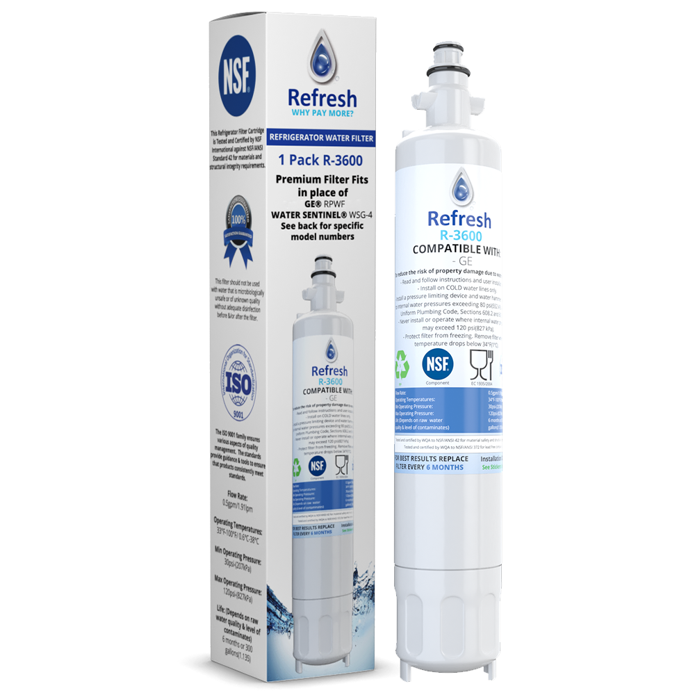 Refresh R 003 Water Filter Brand New Refresh R-3600 Replacement Water Filter - Fits GE RPWF Smart ...