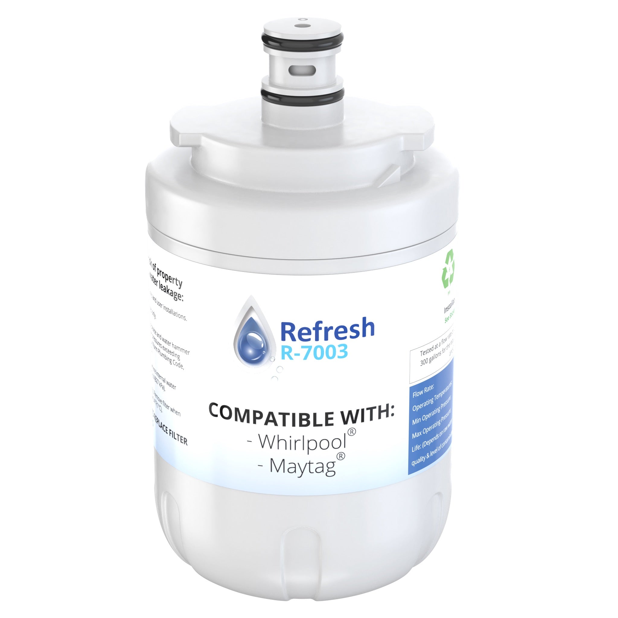 Refresh R-7003 Replacement Refrigerator Water Filter for AQUACREST UKF7003 and Maytag UKF7003, UKF7002AXX, WF288 and Whirlpool EDR7D1 and more!